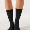 Ribbed Mid-Calf Socks Ribbed Mid-Calf Socks