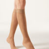 Sheer Diamond Pattern Knee High Socks