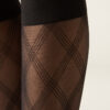 Sheer Diamond Pattern Knee High Socks