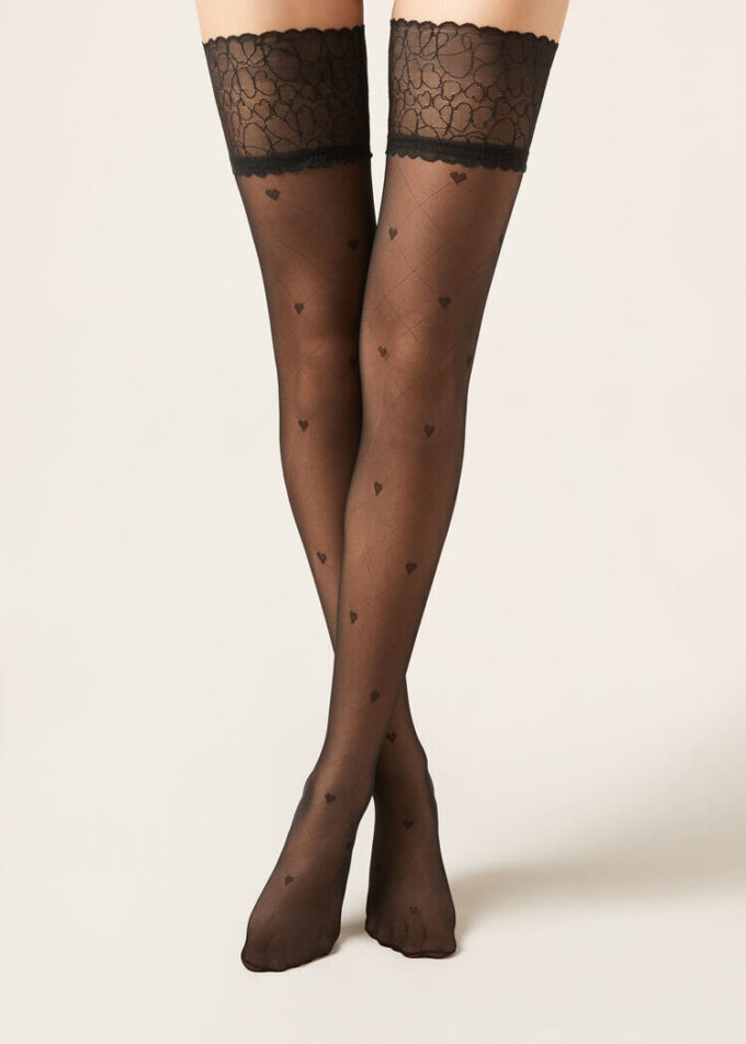 Sheer Heart Thigh High Stockings Sheer Heart Thigh High Stockings