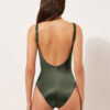 Shiny Satin Slimming One Piece Swimsuit