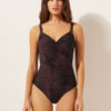 Slimming One-Piece Swimsuit Dark Animalier