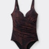Slimming One-Piece Swimsuit Dark Animalier