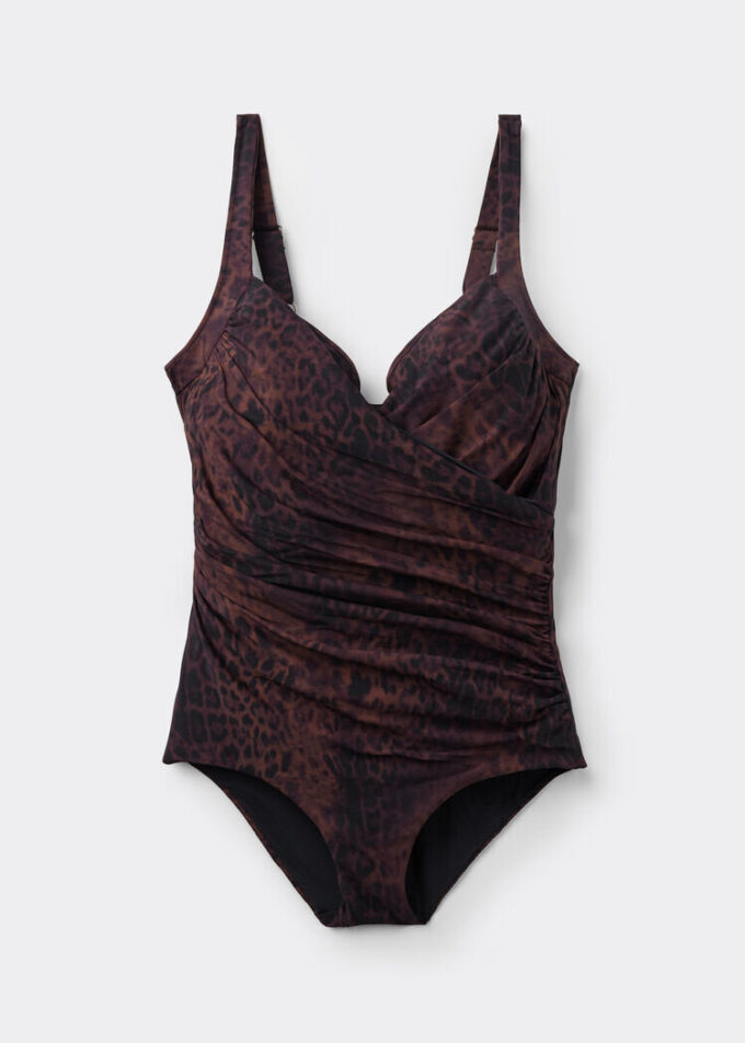 Slimming One-Piece Swimsuit Dark Animalier