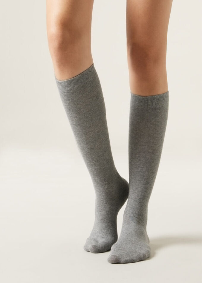 Tall Satin Cotton Socks