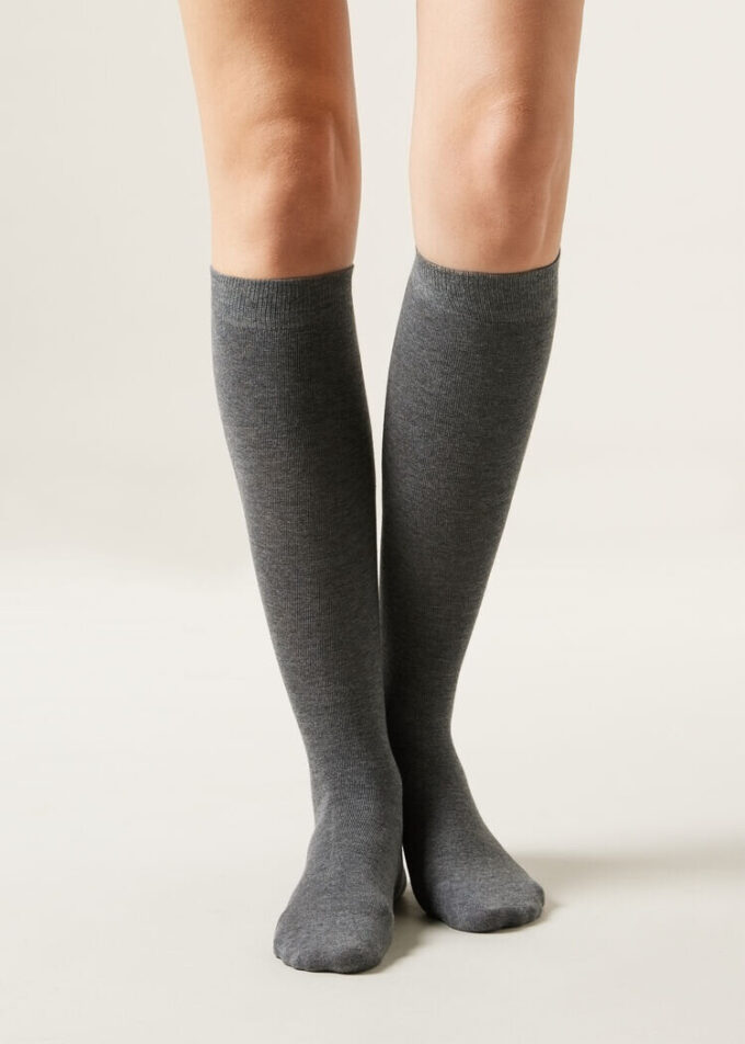 Tall Satin Cotton Socks