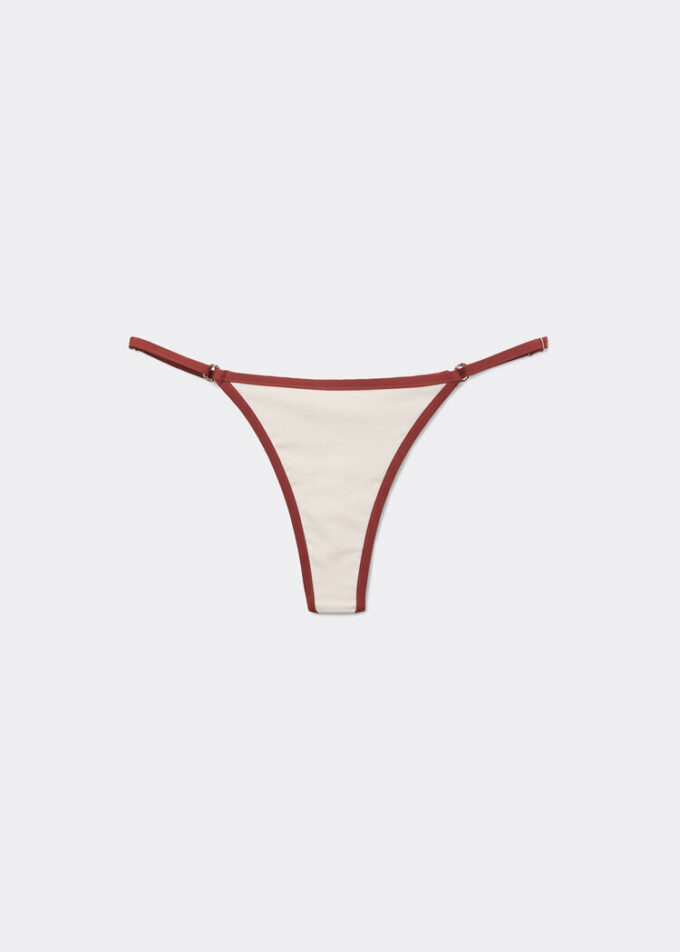 Thong Swimsuit Bottom Bicolor Piping Thong Swimsuit Bottom Bicolor Piping