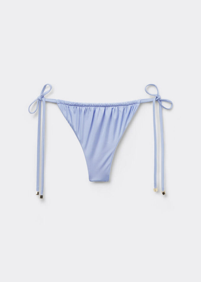 Thong Swimsuit Bottoms Shiny Satin