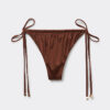 Thong Swimsuit Bottoms Shiny Satin