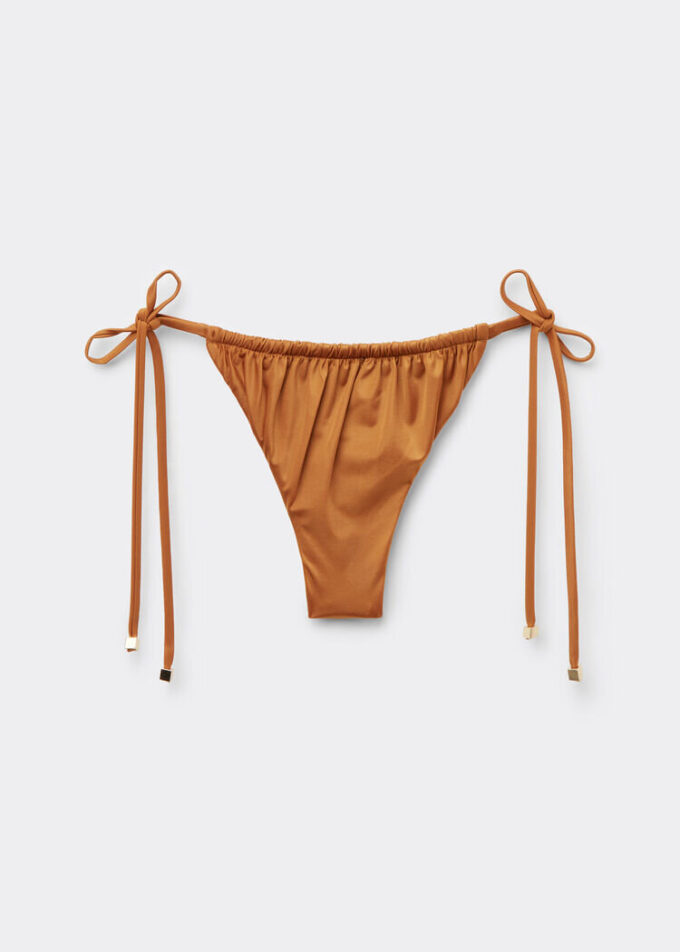 Thong Swimsuit Bottoms Shiny Satin