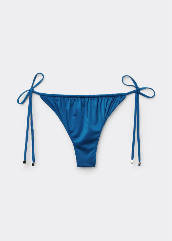 Thong Swimsuit Bottoms Shiny Satin