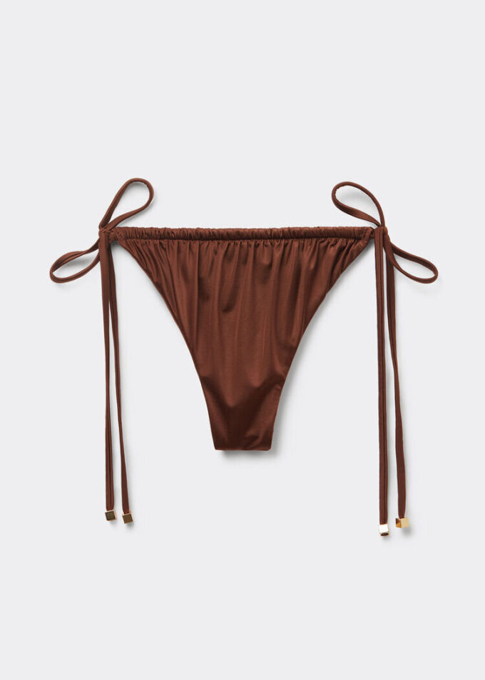 Thong Swimsuit Bottoms Shiny Satin