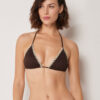 Triangle Swimsuit Top Bicolor Embroidery