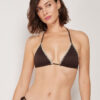 Triangle Swimsuit Top Bicolor Embroidery