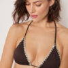Triangle Swimsuit Top Bicolor Embroidery