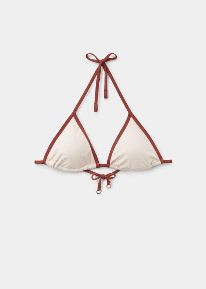 Triangle Swimsuit Top Bicolor Piping