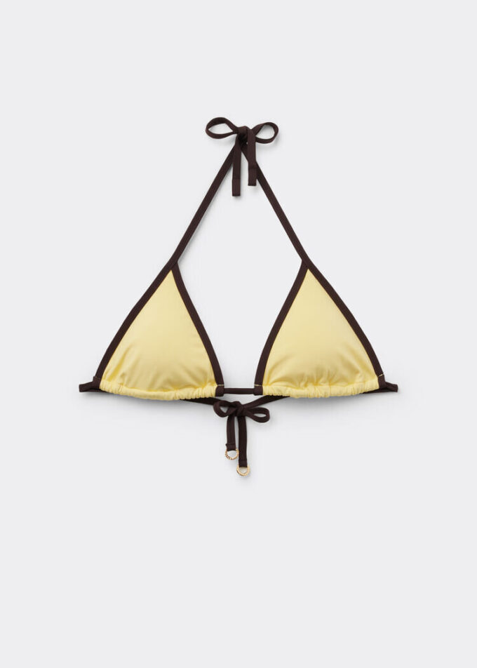 Triangle Swimsuit Top Bicolor Piping