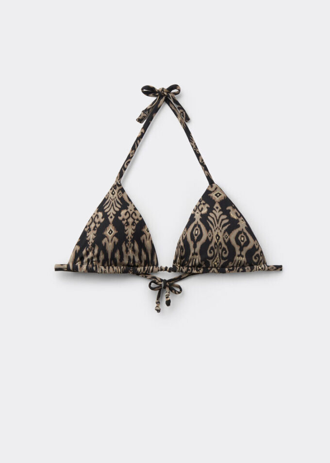 Triangle Swimsuit Top Golden Ethnic