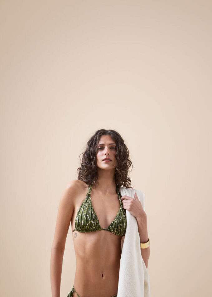Triangle Swimsuit Top Natural Tie-Dye