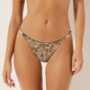 Tropical Foliage Thong Swimsuit Bottoms