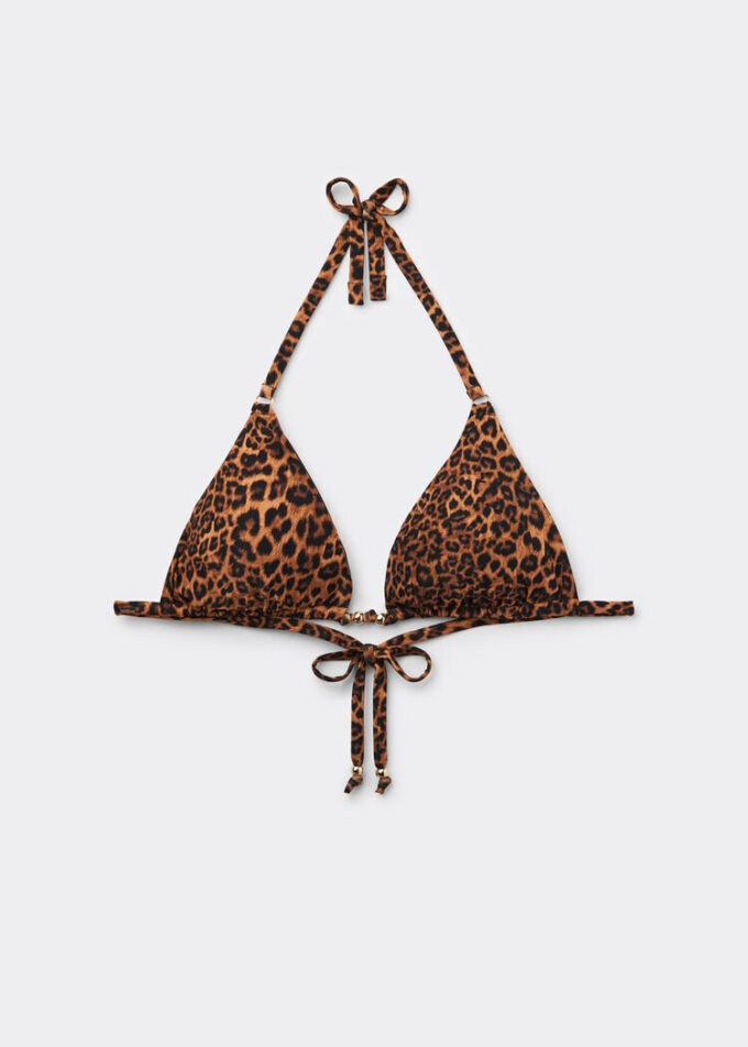 Wild Animalier Triangle Swimsuit Top Wild Animalier Triangle Swimsuit Top